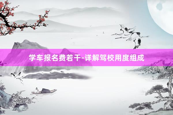 学车报名费若干-详解驾校用度组成